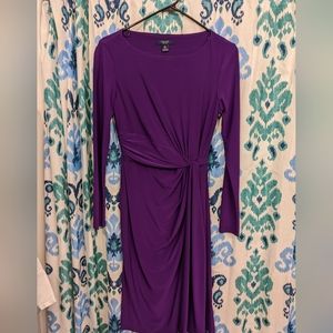Purple long-sleeved dress